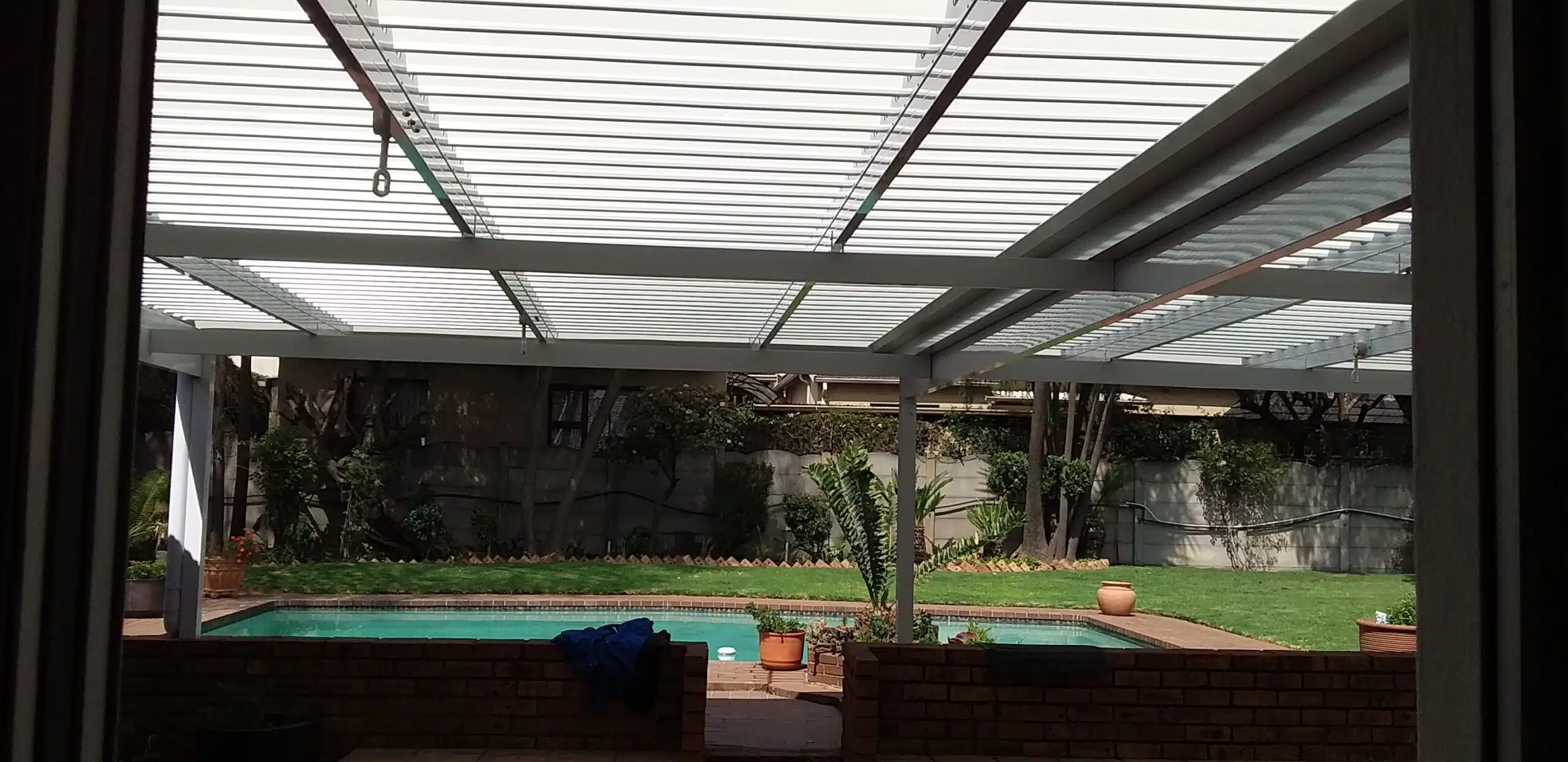 pool entertainement area awning